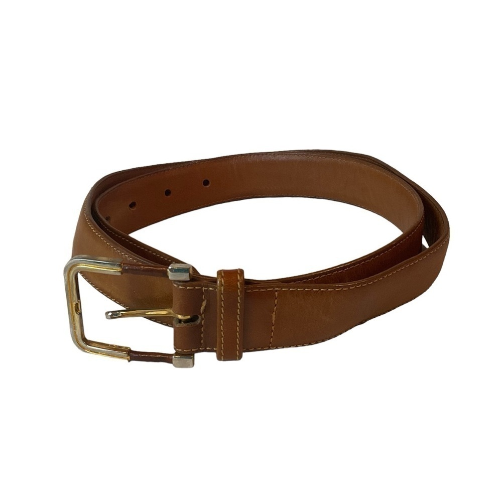 Pierre Cardin Brown Tan Aniline Cowhide Leather Belt Size 34